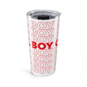 Tall Boy Club Tumbler 20oz – Red Typographic Travel Cup